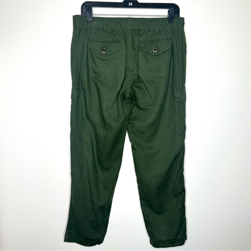 J. Crew Linen Blend Green Cargo Pants for Women Size 2 - Picture 6 of 9